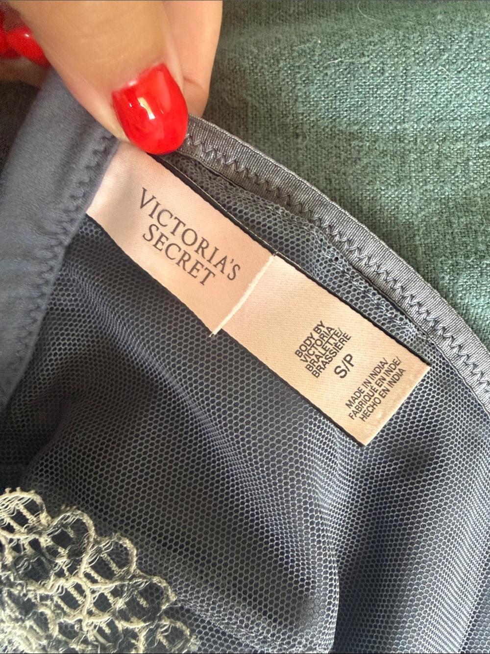 Victoria's Secret Lace Bralette in Gray and Cream - Picture 2 of 3